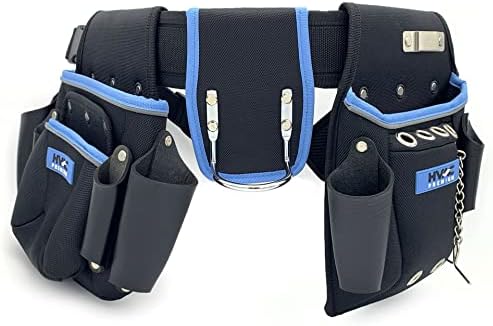 HP 10-Pocket Universal Versatile All in 1 Tool Belt- Professional Heavy Duty by HVACPremium