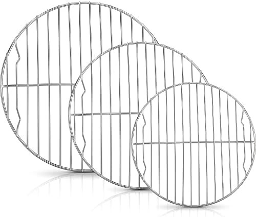 Herogo Round Baking Rack Set of 3, 10.6” & 9” & 7.6”, Stainless Steel Cooling by Herogo
