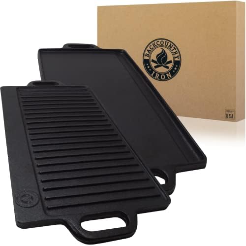 20 x 9 inch Large Reversible Seasoned Cast Iron Grill / Griddle by Unknown
