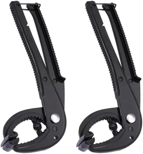 2pcs Cast Iron Grill Lifter Tongs Serrated Jaws and Locking Handle by ABOOFAN