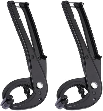 2pcs Cast Iron Grill Lifter Tongs Serrated Jaws and Locking Handle by ABOOFAN