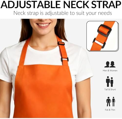 Large Chef Apron for Men and Women, Cooking Kitchen Aprons - Image 3