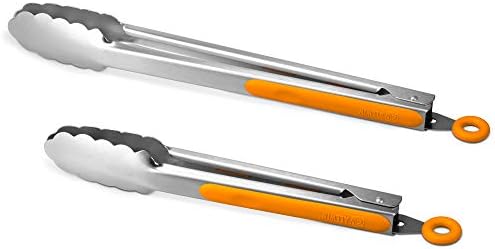 Premium 304 Stainless Steel Tongs Set – 12" Grill Tongs & 9" Cooking Tongs by ALLWIN-HOUSEWARE