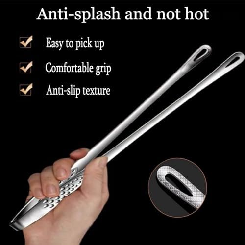 Stainless Steel Food Tongs, Anti Slip Cooking Clip. | Perforated Breathable - Image 3