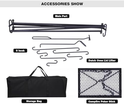 REDCAMP Swing Campfire Grill Stand - Image 4