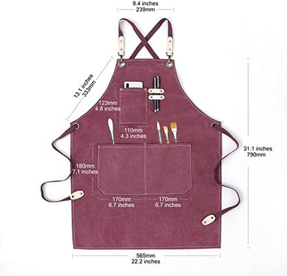 Hongsome Cotton Canvas Cross Back Apron - Image 5