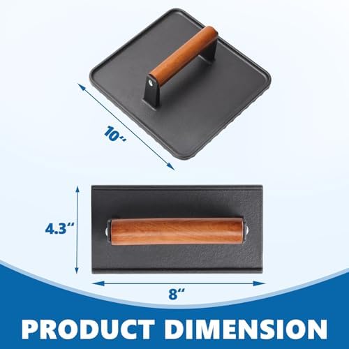 Cast Iron Square Burger Press&Rectangle Meat Press - Image 3
