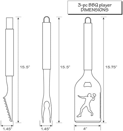 Siskiyou Sports NFL Washington Commanders 3 pc Steel BBQ Tool Set, One Size - Image 3