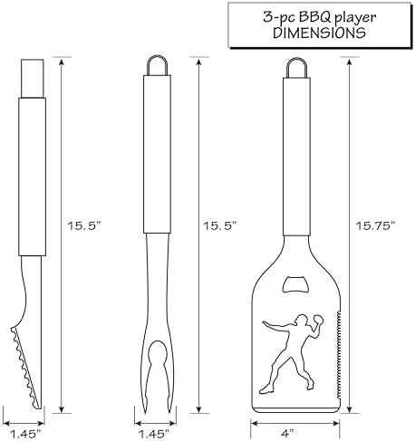 Siskiyou Sports NHL Chicago Blackhawks 3 pc Tailgater BBQ Tools, One Size - Image 5