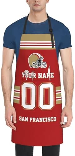 Personalized Football Style Aprons Add Name and Number Kitchen Aprons Work - Image 2