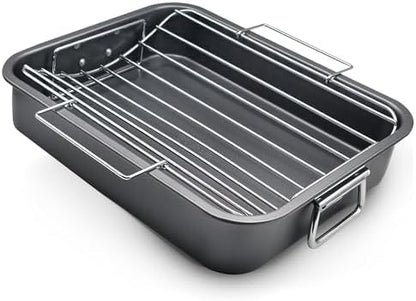 Large Roasting Pan With Rack 12” x 16” by Unknown