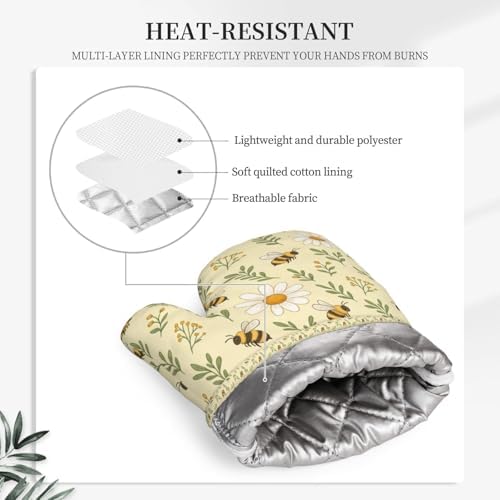 Dasiy & Bee 4 Pcs Heat Resistant Oven Mitts Pot Holders Gloves - Image 7
