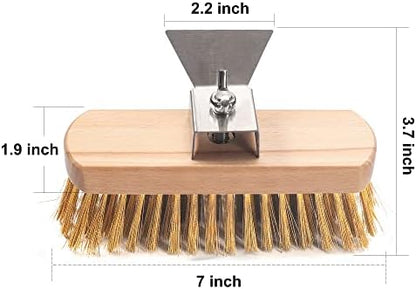 Pizza Oven Brush 7 Inch Brass Bristles Replacement Brush Head and Scraper - Image 4