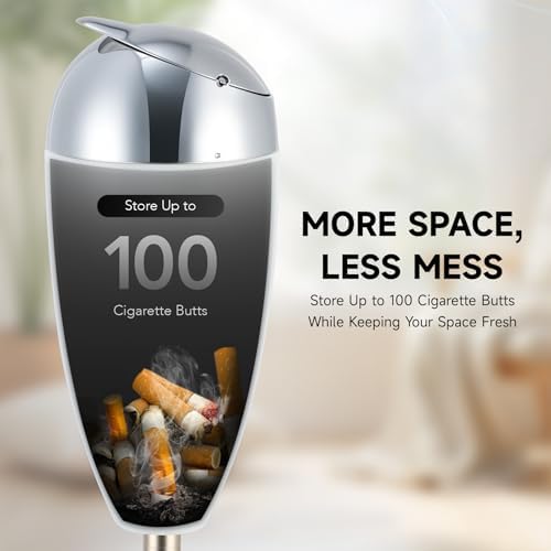 CO-Z Adjustable Floor Standing Ash Tray, Smokeless Outdoor Ashtray - Image 5