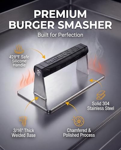 Smash Burger Press, Dishwasher Safe, 8 x 4.25 in, 2.5 lb - Image 4