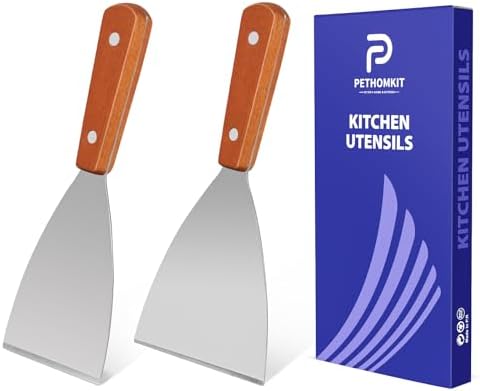Small Metal Dough Grill Griddle Scraper Spatula by PETERSHOMEANDKITCHEN