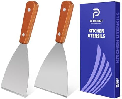 Small Metal Dough Grill Griddle Scraper Spatula by PETERSHOMEANDKITCHEN
