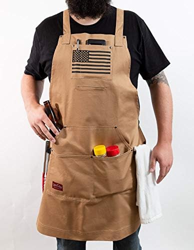 JayCee Apron for BBQ, Hobby and Workshop, 5 Pockets, Cross-Back, 2 Tool/Towel - Image 5