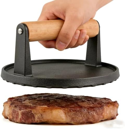 Burger Press 6.8" Round Heavy Duty Cast Iron Hamburger Press by Unknown