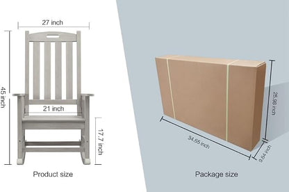 Outdoor Rocking Chairs Set of 2, Oversized Porch Rocker | Weather Resistant - Image 8