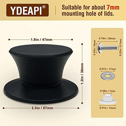 Universal Pot Lid Replacement Knobs, Ydeapi Silicone Pan Lid Holding Handles - Image 5