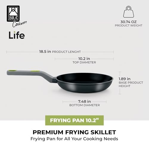 BRA COOKWARE Life Ceramic Nonstick Frying Pan | 10.2-Inch Aluminum Skillet - Image 4