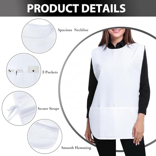 BOHARERS Smock Cobbler Apron for Women men-with Side Ties and 3 Pockets for - Image 4