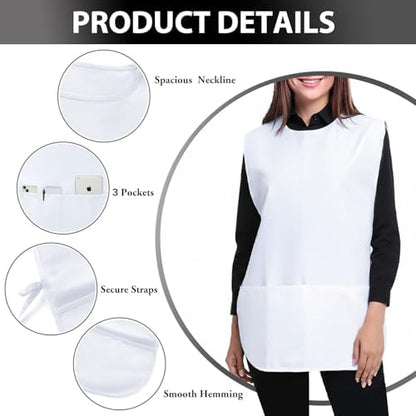 BOHARERS Smock Cobbler Apron for Women men-with Side Ties and 3 Pockets for - Image 4