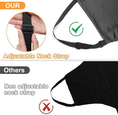 4 Pack Waterproof Rubber Apron, Adjustable Black Apron - Image 3