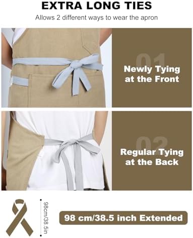 Chef Apron w/Pockets, Adjustable Strap - Image 3