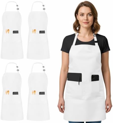 Utopia Kitchen Bib Aprons 4 Pack Adjustable by UTOPIAKITCHEN
