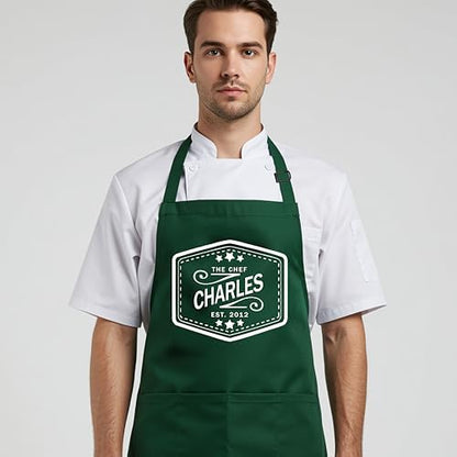 Custom Grill Master Aprons for Men, Mens Grilling Gifts for Fathers Day - Image 2