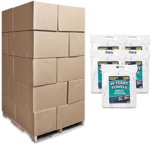 Arkwright TT60 Terry Cloth Rags Bulk, Pallet of 7500, 100% Cotton Cleaning by Arkwright