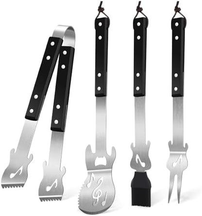 Jingmore 4 Pcs Guitar BBQ Tools Set, Stainless Steel by Jingmore