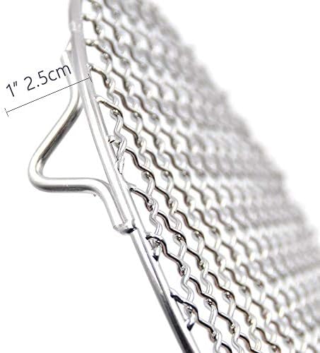 Cooling Rack with Legs Dia 7" Round Stainless Steel Cross Wire Barbecue Carbon - Image 2