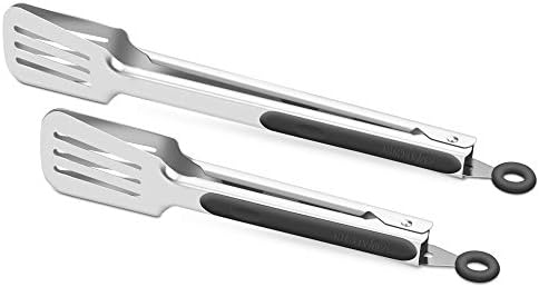 Kitchen & Grill Tongs Set of 2, 304 Stainless Steel, 9 & 12 Inch by ALLWIN-HOUSEWARE