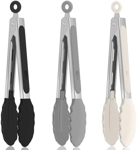 Small Cooking Tongs 7 inch Mini Serving Tongs by EEKEDO