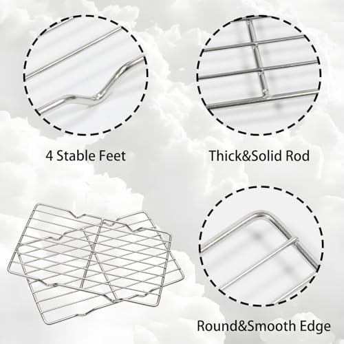 2 Pcs Stainless Steel Roasting Rack 5.3" x8.5" - Image 3