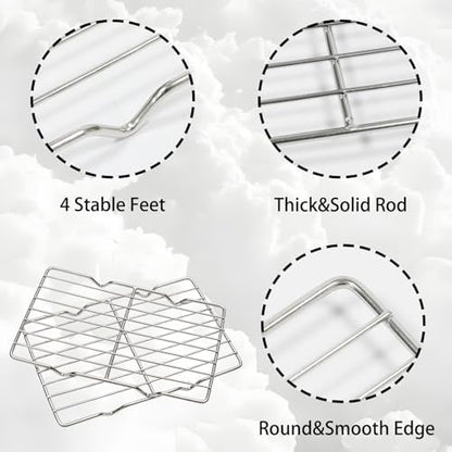 2 Pcs Stainless Steel Roasting Rack 5.3" x8.5" - Image 3