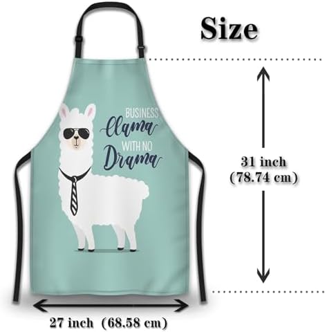 Funny Aprons for Adults Men Alpaca Mans Kitchen Apron for Kitchen Cooking - Image 2