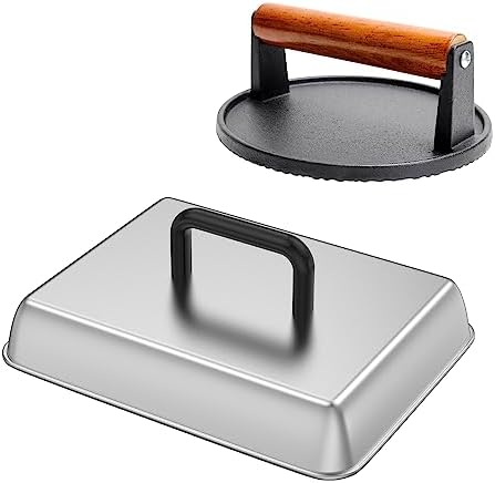 Griddle Basting Cover Dome & Round Burger Press by SafBbcue