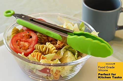 HINMAY Silicone Tongs 9" Stainless Steel Kitchen Tongs - Image 6