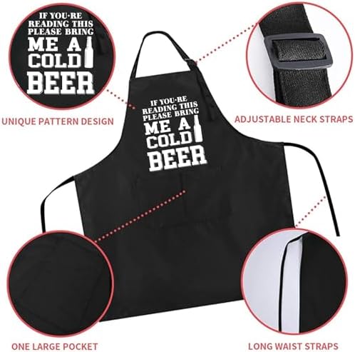 Rosoz Funny BBQ Black Chef Aprons - Image 3