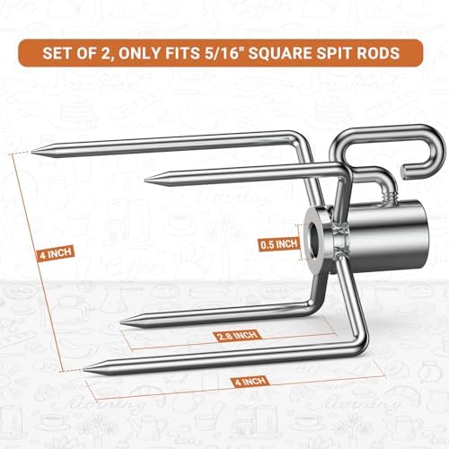 onlyfire 6008 Stainless Steel Rotisserie Meat Forks - Image 3