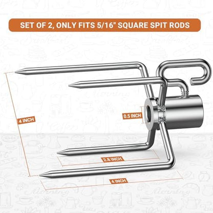 onlyfire 6008 Stainless Steel Rotisserie Meat Forks - Image 3