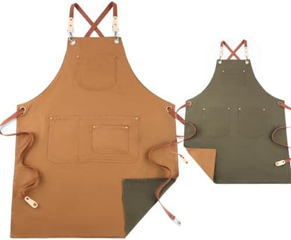 Double Sided Cross Back Chef Apron by Unknown