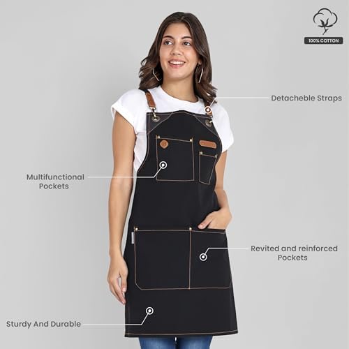 Chef Apron, Recycled Cotton Kitchen Apron - Image 3