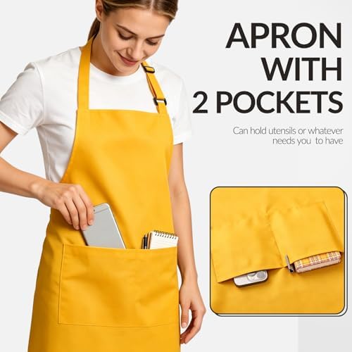 Large Chef Apron for Men and Women, Cooking Kitchen Aprons - Image 4