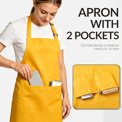 Large Chef Apron for Men and Women, Cooking Kitchen Aprons - Image 4