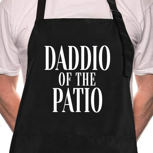 ZOORON Funny Black Chef Aprons for Men Adjustable BBQ Kitchen Cooking Apron by ZOORON